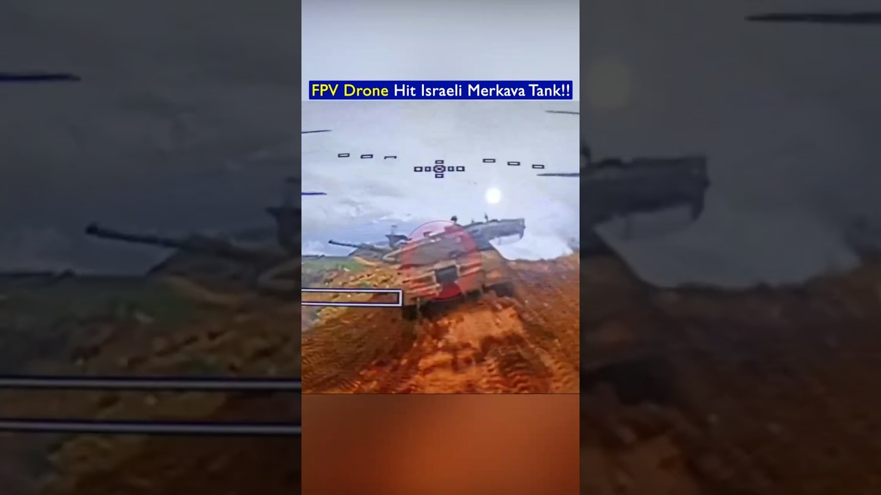 FPV Drone Strikes Israeli Merkava Mk.3 Tank From Rear!!