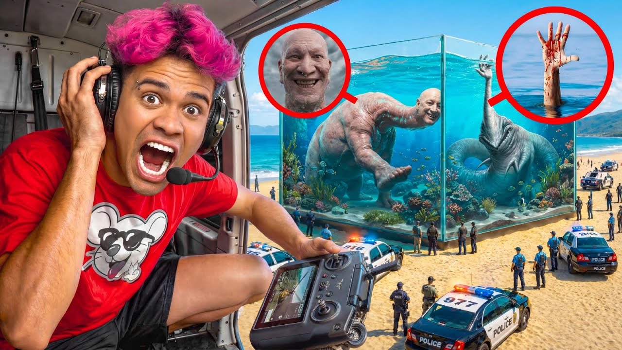 O DRONE CONSEGUIU CAPTURAR O HAND SEA MONSTER NA LAGOA…