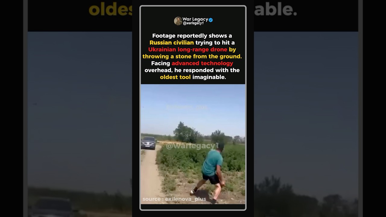 Civilian Tried to Stop a Drone With a Stone #shorts