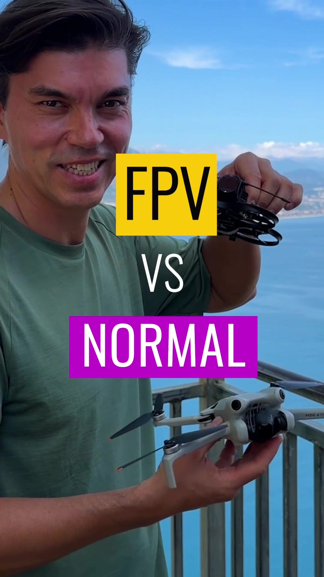 Rimini, Italie Drone FPV vs Drone normal
