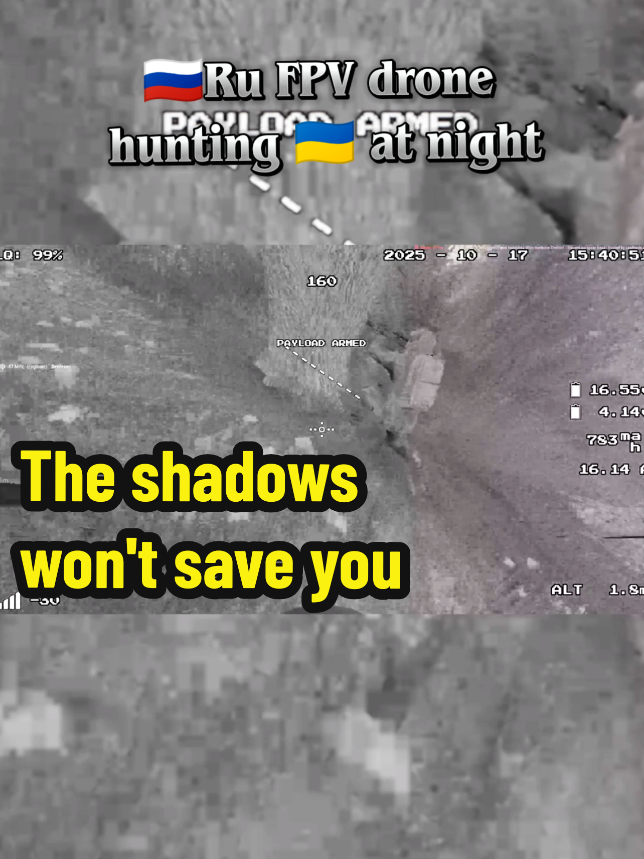 Les drones russes FPV utilisent la vision nocturne au phosphore blanc pour repérer les soldats ukrainiens