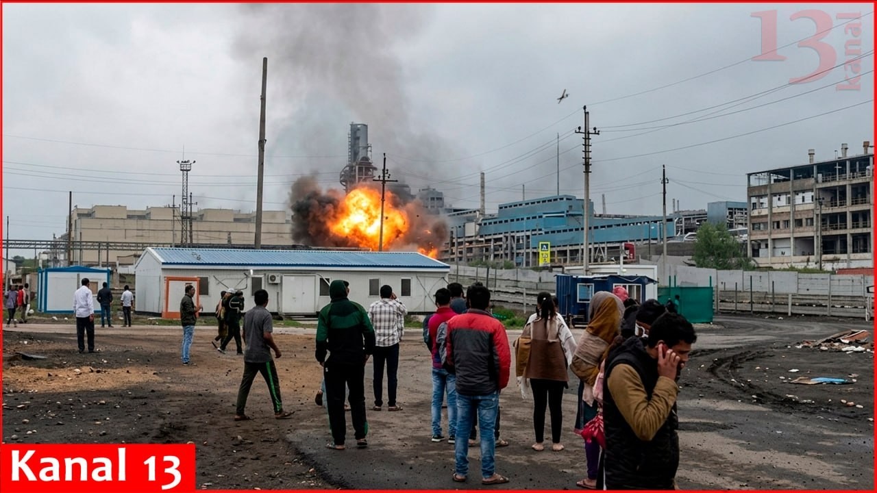 Moment of kamikaze drone strike at Russian oil refinery in Nizhnekamsk
