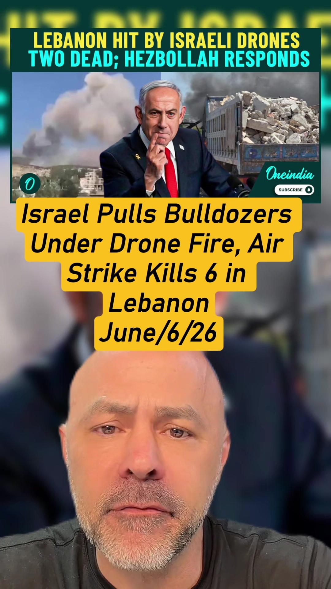 Israël tire des bulldozers sous le feu de drones et une frappe aérienne fait 6 morts au Liban