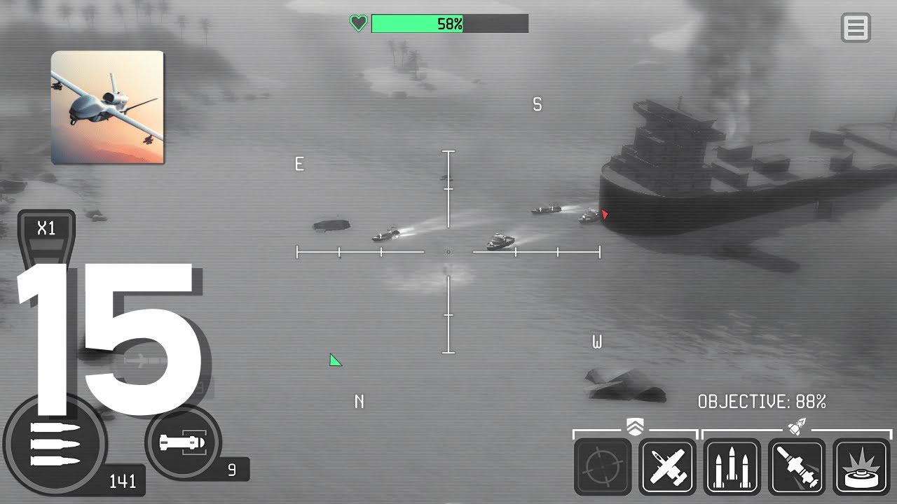 War Drone: 3D Shooting Games Gameplay Walkthrough Part 15 - Mission 15: Night Hawk (Android IOS)