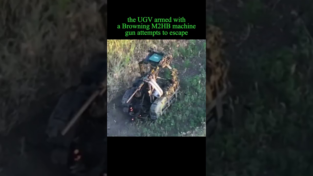 A Russian FPV drone attacks a Ukrainian unmanned ground vehicle
