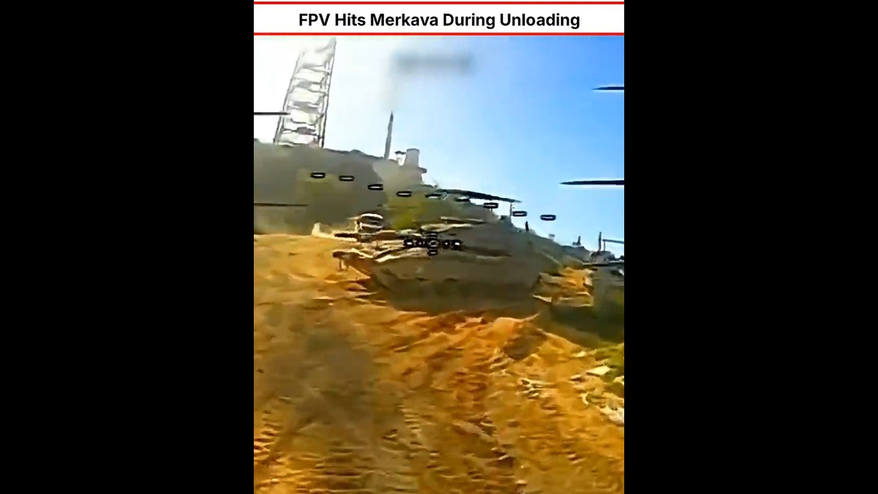FPV Drone Hits Merkava During Deployment #shorts