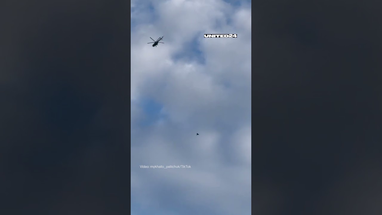 Ukrainian Mi-8 Helicopter Downed Russian Strike Drone #warinukraine