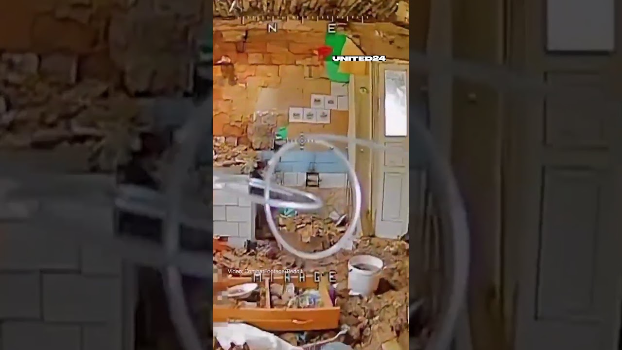 Ukrainian FPV Drone Found Two Russian Soldiers Hiding in a House #warinukraine