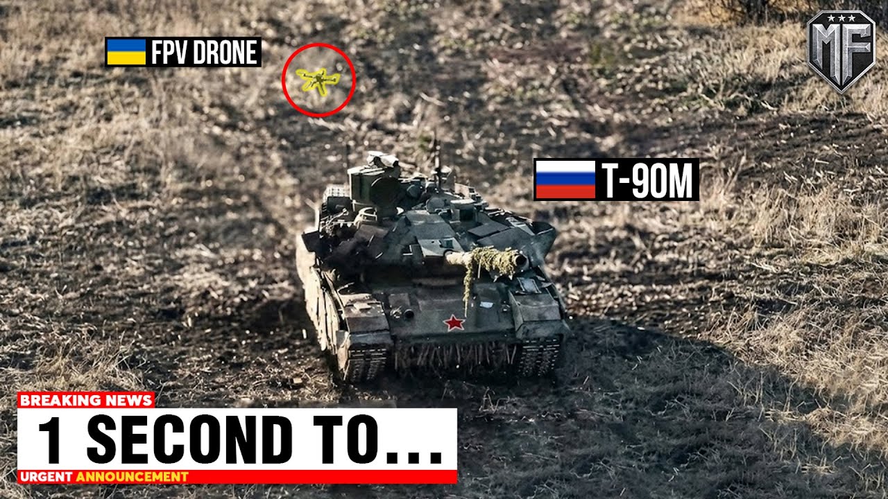 Ukrainian FPV Drones Chаse a Russian T-90M Tank - Then THIS Happened...