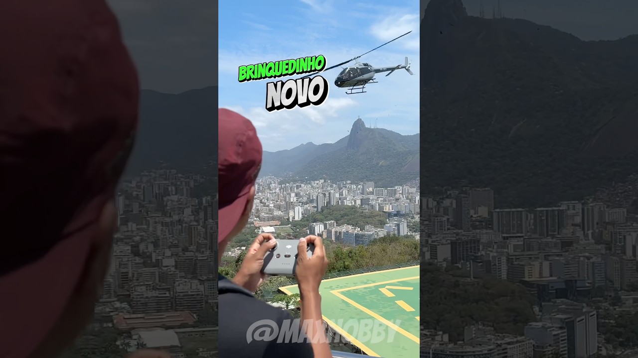 Pilotei um helicóptero de verdade... com o controle de um drone! 🤯 | #drone #shorts #helicopter #rj